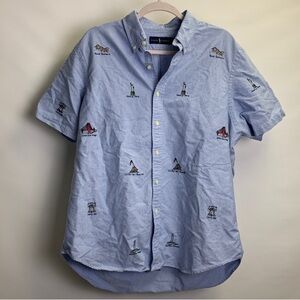 Polo Ralph Lauren USA Landmarks Short Sleeve Button Down Shirt Men’s Size XL